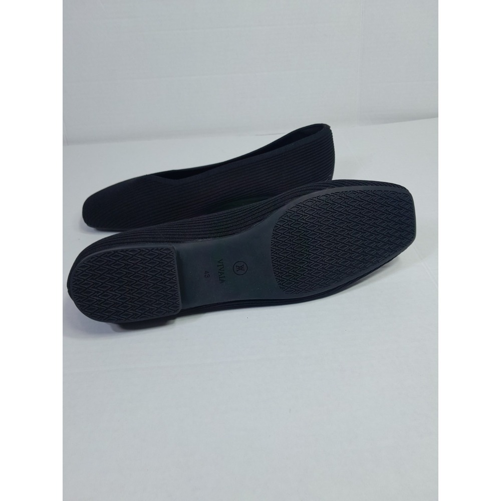 VIVAIA Margot Square Toe V-Cut Ballet Flats. Black. Size 43, US 11. VGUC. - Picture 10 of 11